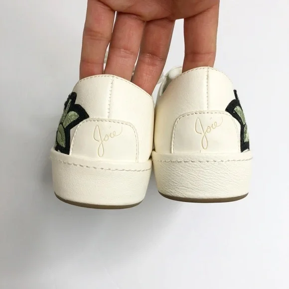 Joie- NEW Daryl Leather Embroidered Floral Sneakers SiE 6 - Picture 4 of 5